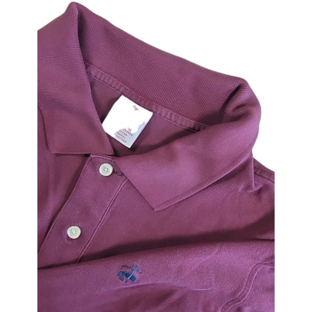 Brooks Brothers Mens MAROON Cotton STRETCH Long Sleeve Performance Polo Medium